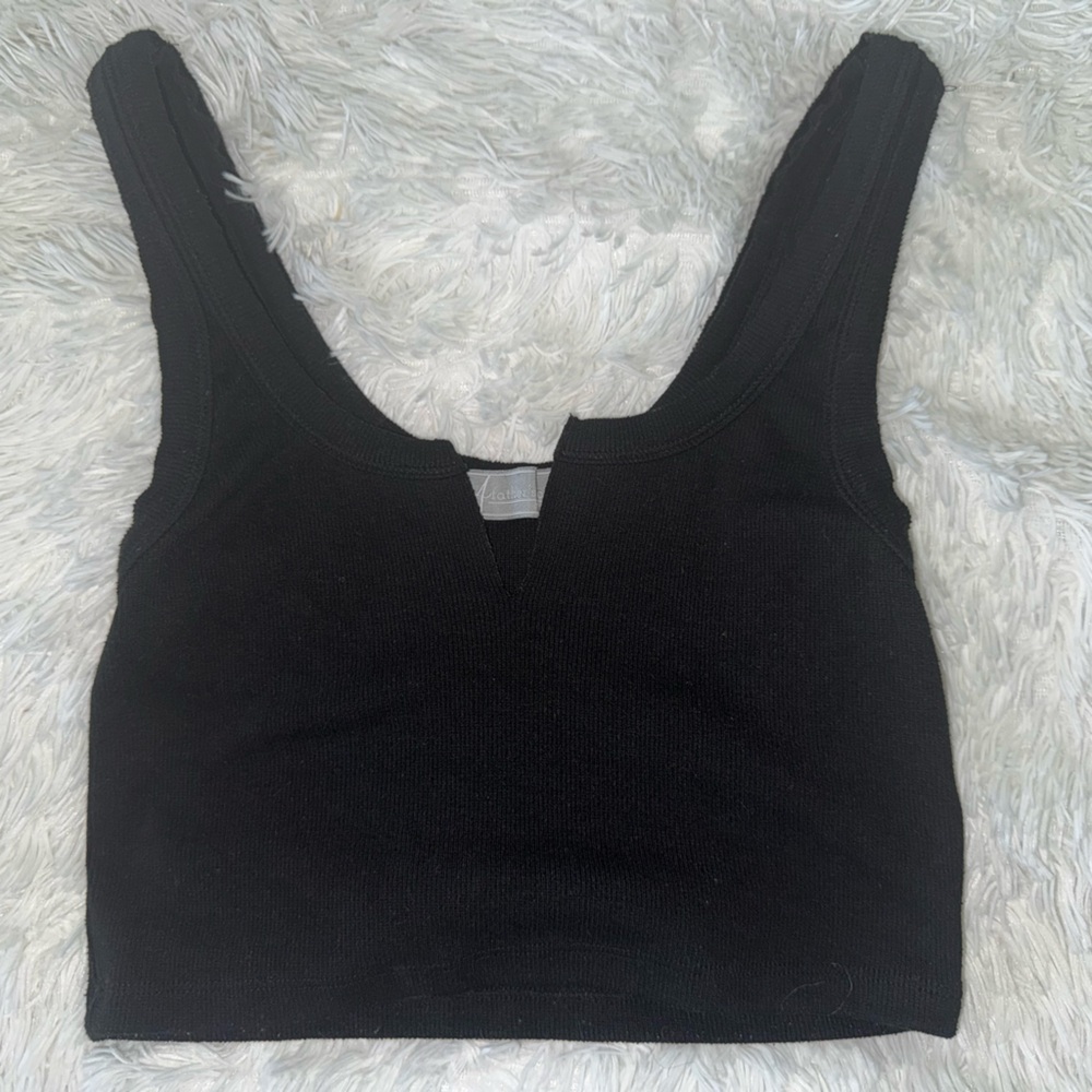 Black Cropped Tank Top